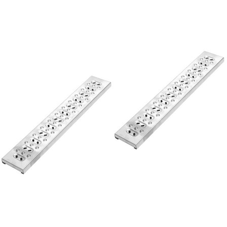 2 Pieces Trench Cover Drain System Linear Shower Sink Strainer Draino Bathtub Silver