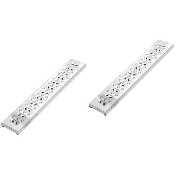 2 Pieces Trench Cover Drain System Linear Shower Sink Strainer Draino Bathtub Silver