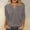 Gray, variant on Dolkfu T Shirts for Women Elbow-Length Gray V-Neck Tops Stylish Casual Solid Color T-Shirts Women'S Clothing