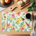 thumbnail image 2 of Summer Placemats Set of 4, Watercolor Pink Yellow Flowers Non-Slip Place Mats Washable Table Mats for Kitchen Dining Table Decorations Indoor/Outdoor, 2 of 9