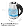 thumbnail image 2 of Chefman Tetera con Jarra de Cristal | Hervidor Eléctrico de 1.8 Litros | Base de 360 Grados | Acero inoxidable, 2 of 10