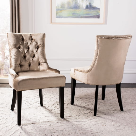 SAFAVIEH Abby 19''H Side Chair Set of 2 Silver Nail Head Antique Sage