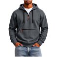 thumbnail image 2 of cllios Half Zip Hoodies for Men with Zippered Front Pocket Drawstring Long Sleeve Casual Hooded Pullover Sweatshirts, 2 of 9