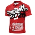 thumbnail image 3 of 2026 Soccer Cup Jersey for Men, Polo Collar Short Sleeve Country Flag & Ball Graphic Top - Moisture-Wicking Fan Tee for Stadium & Daily Outings Red XXXL, 3 of 5