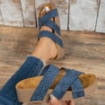 thumbnail image 5 of Dakaela Womens Sandals Memory Foam Platform Chunky Mules Summer Slip on Shoes Beach Slides Slippers, 5 of 7