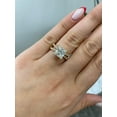 thumbnail image 3 of Austin - Moissanite Princess Cut Lab Diamond Engagement Ring With Criss Cross PavÃ© Band, 3 of 7