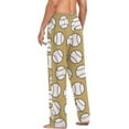 thumbnail image 6 of FREEAMG Baseball Print Pajama Pants for Men, Men's Separate Bottoms, Comfortable Sleep Lounge Pj Pants, 6 of 7