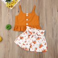 thumbnail image 1 of Ensemble de Vêtements 2 Pcs Été pour Bébé Filles Crop Tops Shorts Floraux, 1 of 3