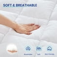 thumbnail image 6 of Belffin King Size Memory Foam Mattress topper 2 inches backpain relief breathable mattress with removable cover, White, 6 of 7