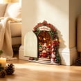 thumbnail image 5 of Christmas Wooden Elf Door Ornament with WELCOME Sign, Miniature Magical Fairy Door for Holiday Wall Shelf Decor and Festive Interior Craft, 5 of 6