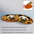 thumbnail image 4 of Panda 6PCS Round Microfiber Leather Coasters Set, 11x11 cm/4.3x4.3 in Absorbent Drink Mats for Home, Kitchen, and Office - and Easy to Clean Table Coasters, 4 of 6