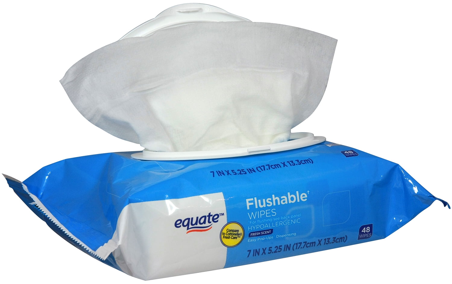 Equate Flushable Fresh Scent Wipes, 48 Count