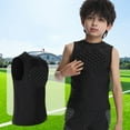 thumbnail image 3 of LNMQLPDBS Youth Boys Girls Compression Padded Short Sleeve Shirt Chest Protective Shoulder Rib Protector for Paintball Baseball Football Black1 9-10 Years, 3 of 3