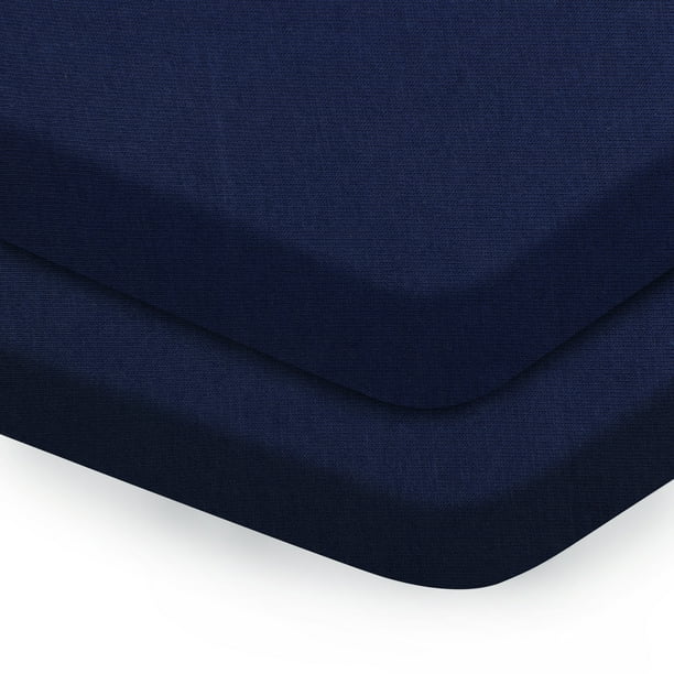 Auraa Baby Fitted Crib Sheets Royal Blue 2pk Walmart Com
