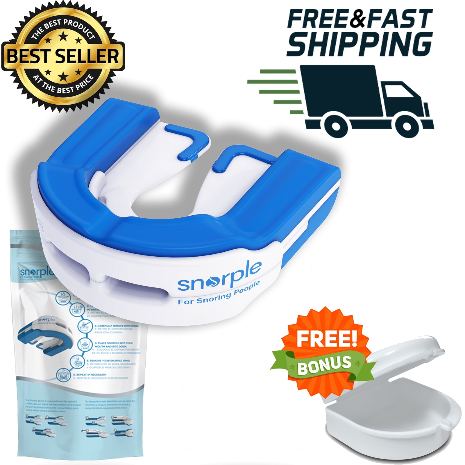 SNORPLE Anti Snoring Hybrid Oral Appliance Mouthpiece Stop Snoring