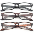 thumbnail image 2 of 3 Packs Fashion Rectangular Plastic Frame Reading glasses for Men, Reading Glasses + 1.50, 2 of 4