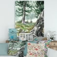 thumbnail image 2 of Pine Forest In The Early Morning Glow 8 in x 12 in Painting Canvas Art Print, by Designart, 2 of 4