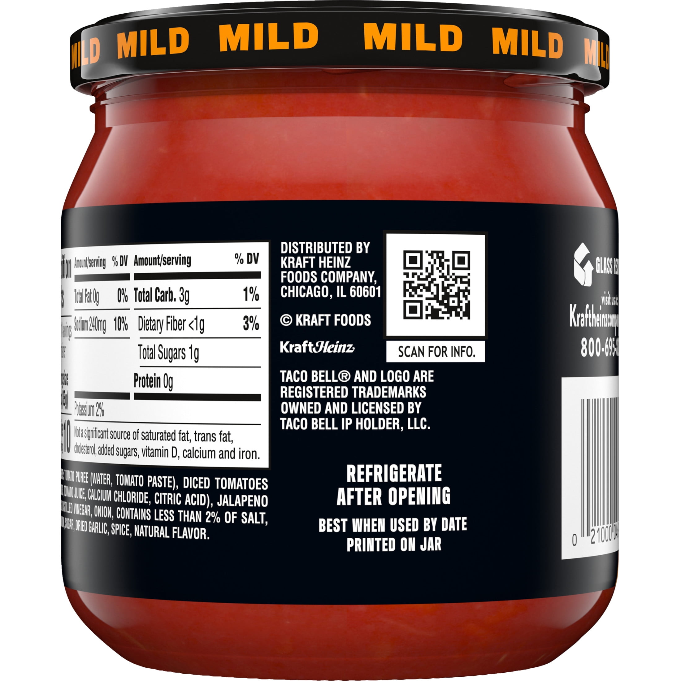 Taco Bell Mild Thick N' Chunky Salsa, 16 oz Jar
