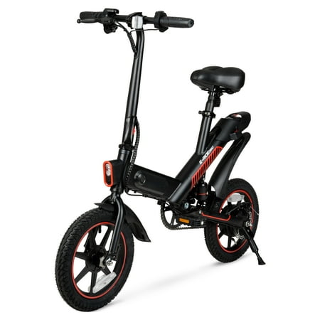 Hyper - Foldable Compact Electric Bike w/ 15 mile Max Operating Range & 15.5 MPH Max Speed - Black