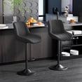 thumbnail image 1 of Hawsaiy Adjustable Bar Stools Set of 2, Swivel Counter Height Bar Chairs with Back, Modern Technical Fabric Barstools for Kitchen Island & Home, Black, 1 of 12