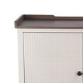thumbnail image 2 of Benjara 2 Door Wooden Cabinet with Tray Top and Turned Legs, White, 2 of 5