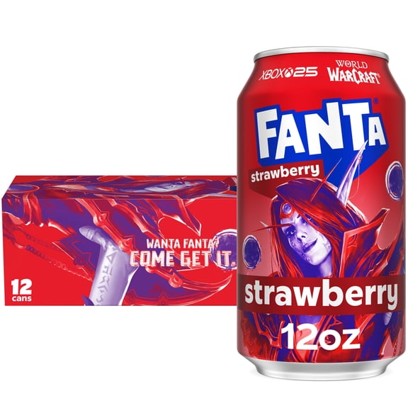 Fanta Strawberry Soda Pop Fridge Pack Cans, 12 fl oz, 12 Pack