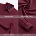 thumbnail image 3 of sogami Men's Stain-Resistant Slim Fit Dress Shirts Long Sleeve Stretch Button Down Shirt, 3 of 7