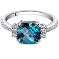 thumbnail image 3 of PEORA Created Alexandrite Ring for Women in 14K White Gold with Genuine White Topaz, Color Changing Cushion Cut, 2.78 Carats total, Comfort Fit, Size 7, 3 of 5