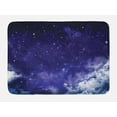 thumbnail image 1 of Space Bath Mat, Dreamy Night with Stars Clouds Comets Ethereal Evening Surreal Calm Scene Picture, Non-Slip Plush Mat Bathroom Kitchen Laundry Room Decor, 29.5 X 17.5 Inches, Purple White, Ambesonne, 1 of 2