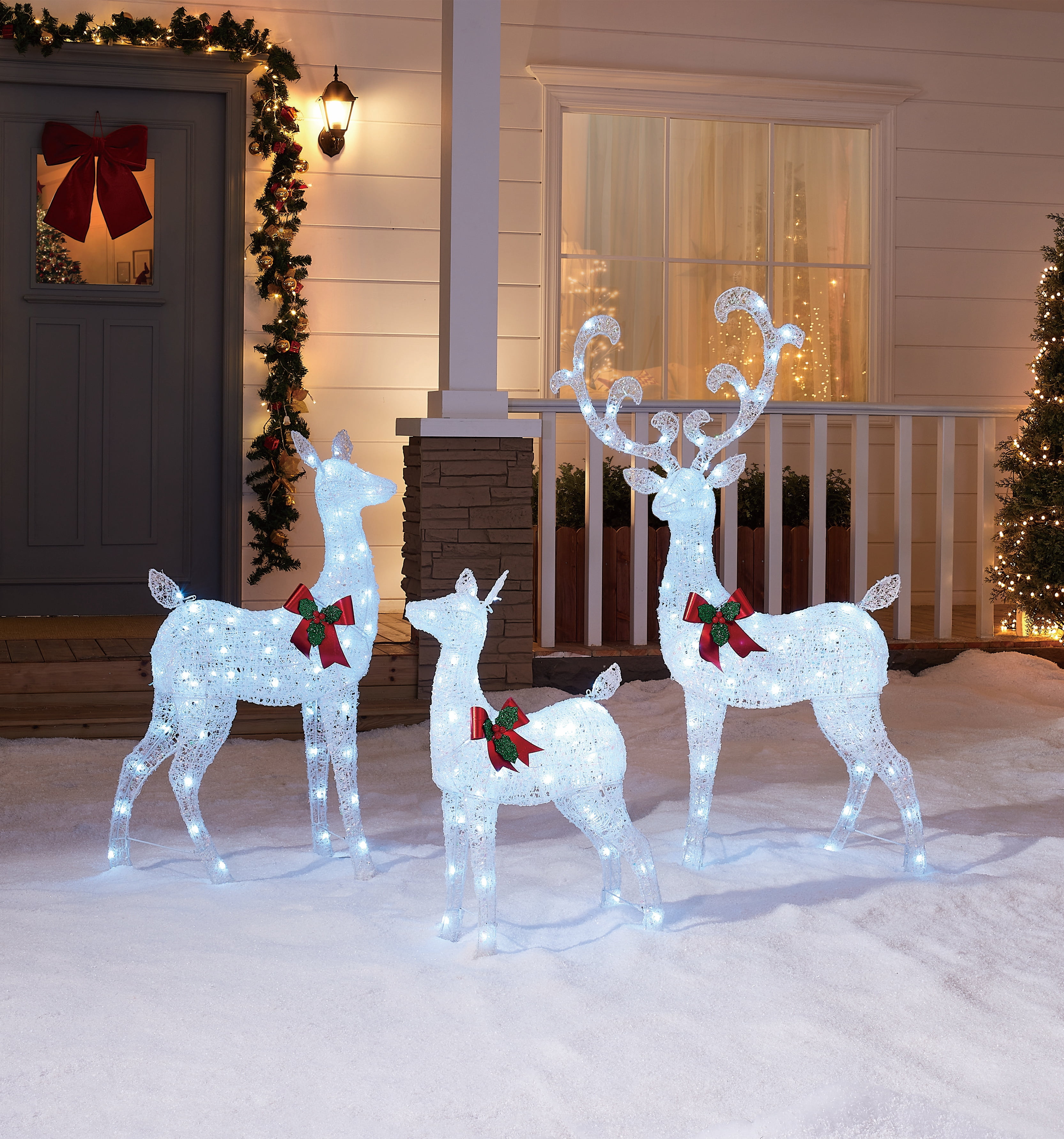 Light-Up LED Christmas  Set of 3 Deer Family Decoration Set, by Holiday Time