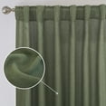 thumbnail image 6 of DriftAway Green Linen Curtains 108 Inches Long for Living Room Thick Semi Sheer 2 Panels Farmhouse 3 Inch Rod Pocket Back Tab Boho Rustic Light Filtering Window Drapes for Bedroom Privacy Assured, 6 of 8