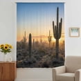 thumbnail image 2 of Western Cactus Sunrise Sheer Curtains 45 Inches Long, Modern Abstract Art Retro Light Filering Curtains, Breathable Simi Curtain Privacy Drapes for Kitchen Bathroom Lightweight Small Window Treatment, 2 of 9