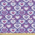 thumbnail image 1 of Valentine's Day Fabric by the Yard Upholstery, Feminine Style Hearts in Retro Romance Design, Decorative Fabric for DIY and Home Accents, 2 Yards, Blue Violet Multicolor by Ambesonne, 1 of 4