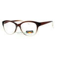 thumbnail image 2 of SA106 Cat Eye Multi 3 Focus Progressive Reading Glasses Brown +2.75, 2 of 3