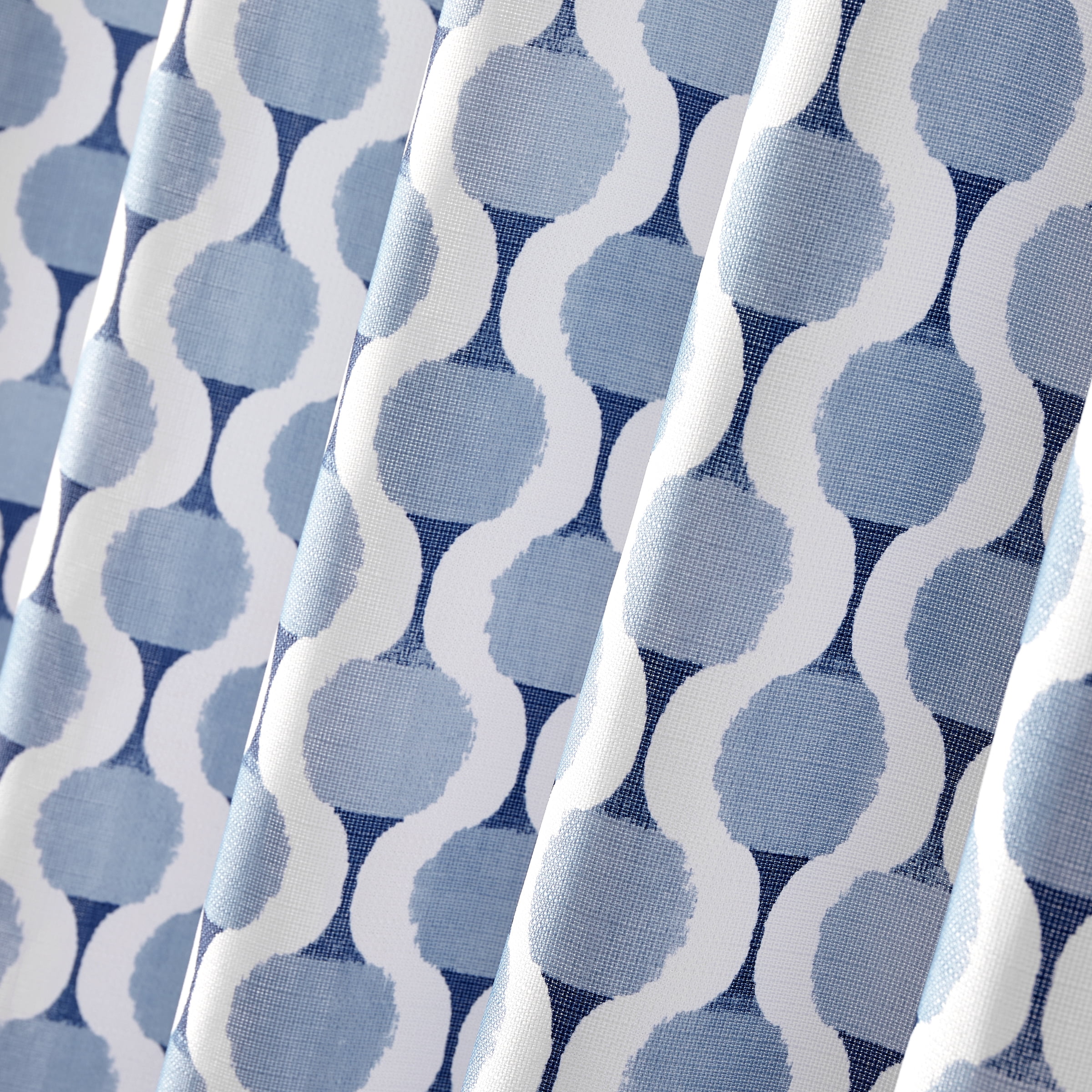 Mainstays Allister Blue Fabric Shower Curtain, 72” x 72”