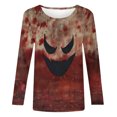 thumbnail image 3 of Halloween Sweatshirts Clearance Sweatshirts for Women Loose Fit Crewneck Sweatshirts Long Sleeve Sweater Womens Tops Casual 2024 Women's Fashion Tees Round Neck T Shirt Retro Print Shirt, 3 of 4
