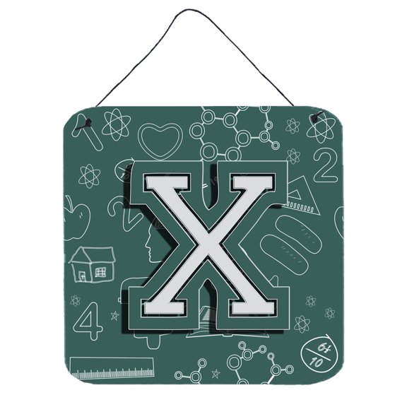 Carolines Treasures CJ2010-XDS66 Letter X Back to School Initial Wall or Door Hanging Prints 6HX6W multicolor