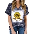 thumbnail image 1 of Birdeem Femmes Mode Imprimé Décontracté Col en V Manches Courtes T-Shirt Ample Blouse Hauts, 1 of 5