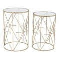 thumbnail image 5 of Set of Two Geometric Gold and Glass Side Tables, 5 of 10