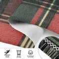 thumbnail image 4 of Plaid in Green Red Yellow Bedside Runner Rug 2'x 6' Non Slip Carpet Floor Mat Area Rug, 4 of 8