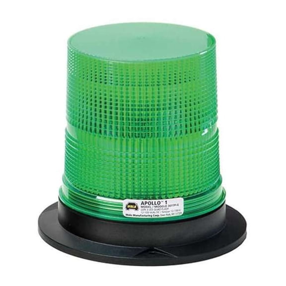 Wolo LED Warning Light,Green,12/100VDC 3077P-G