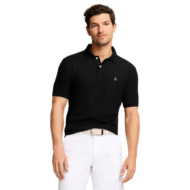 Camisa Polo para Hombre IZOD Ajustada Negra Talla Grande