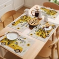 thumbnail image 5 of Placemat Set of 6 Sunflower Truck Placemats for Dining Table Vintage Hello Summer Washable Table Mats for Kitchen and Party Decor Indoor & Outdoor Use, 5 of 8