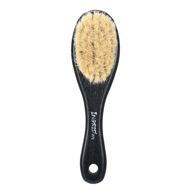 Cepillo para barba de barbero, cepillo de limpieza para peinar la barba, cepillo para el cuello con mango de madera de fibra suave para peinar la barba de los hombres.