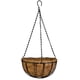 thumbnail image 1 of Macetero colgante de metal con forro de coco y forro de fibra de coco Soporte de flores para porche Percha para macetas - 10 pulgadas sidaley  HA3674-02B, 1 of 6
