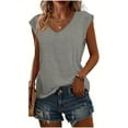 thumbnail image 2 of MORTTIC Women's 4-Pack V-Neck Cap Sleeve Tank Tops, Casual Loose Fit Basic T-Shirts for Summer Daily Wear, 2 of 6