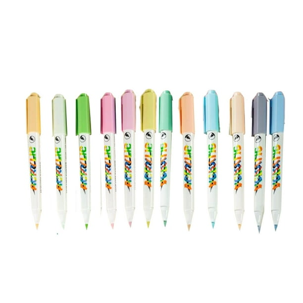 Rotuladores acrílicos para pintar, manualidades, vibrantes, de secado rápido para pintar. 12 colores