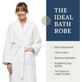 thumbnail image 2 of Kaufman  Embroidered White Shawl Collar Robe His/Hers -Mr/Mrs -Mom/Dad -Queen/King -Papi/Mami plain, 2 of 6