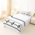 thumbnail image 5 of Erosebridal Vintage Exotic Bohemian Twin Sheet Sets,White Black Bedding For Men Women 3 Pieces, 5 of 6