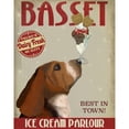 thumbnail image 3 of Fab Funky 12x14 Black Modern Framed Museum Art Print Titled - Basset Hound Ice Cream, 3 of 5